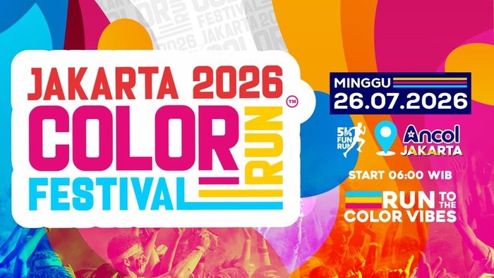 Jakarta Color Run Festival 2026 Siap Ramaikan Ancol, Fun Run 5K & Live Music